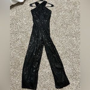 Lulus Black Sequin Jumpsuit